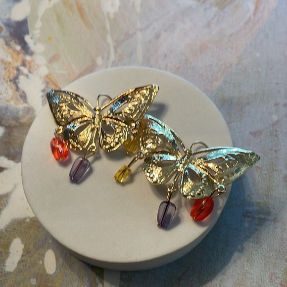 Zara Butterfly Charm Earrings - Picture 7 of 13
